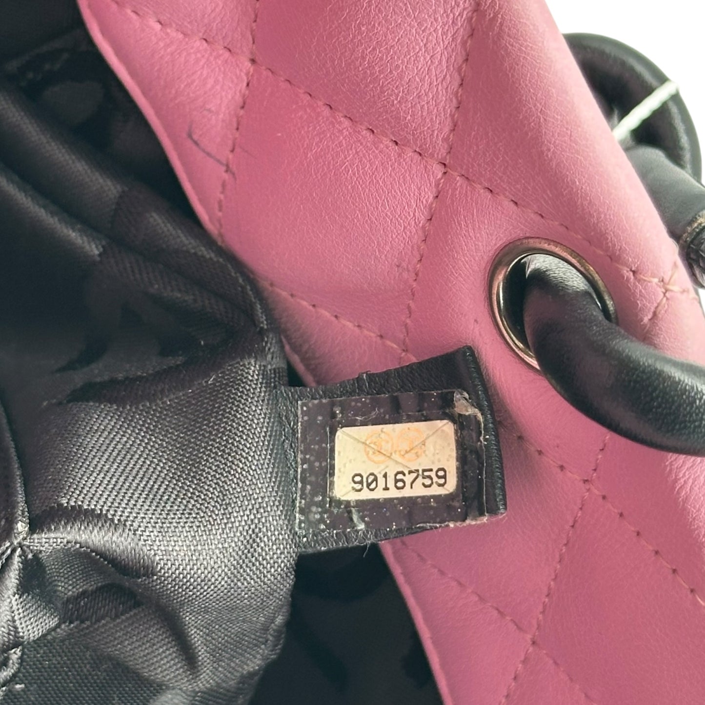 Chanel Small Tote Bag Pink Black Cambon Matelasse