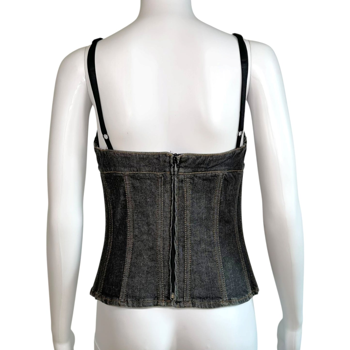 Dolce & Gabbana Dark Wash Denim Corset Top