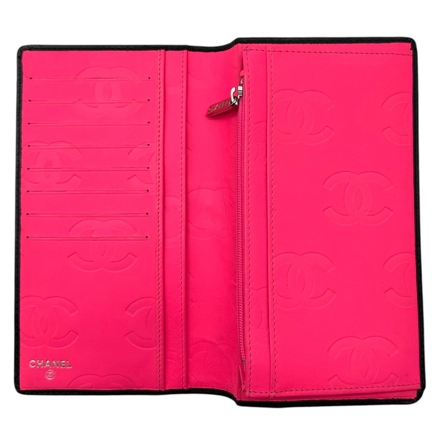 Chanel Cambon Black Bi-Fold Long Wallet 2006-08