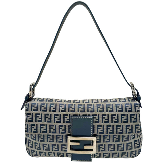 Fendi Navy Blue Zucchino Monogram Baguette Bag