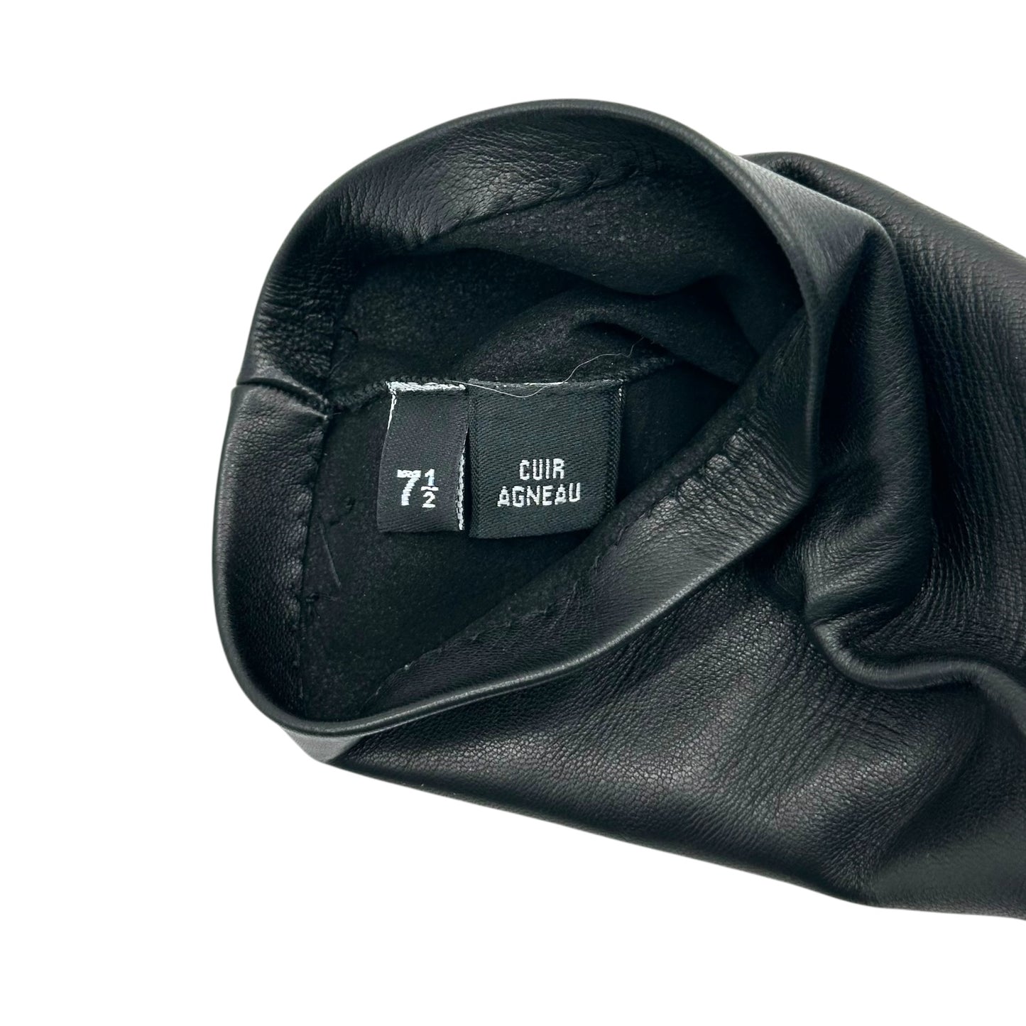 Chanel Black Leather Elbow Length Fingerless Gloves