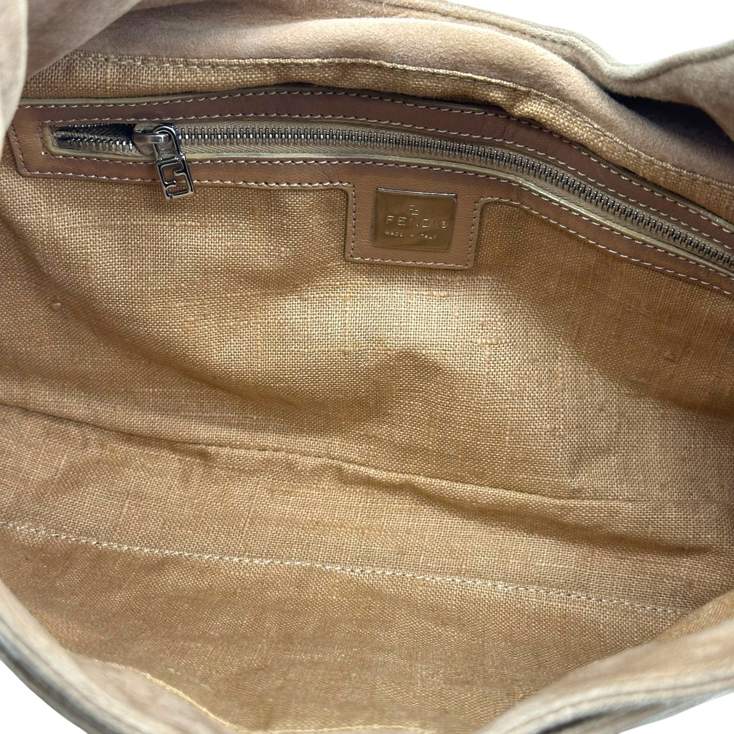 Fendi Tan Suede Shoulder Baguette Bag - Outfit Repeater