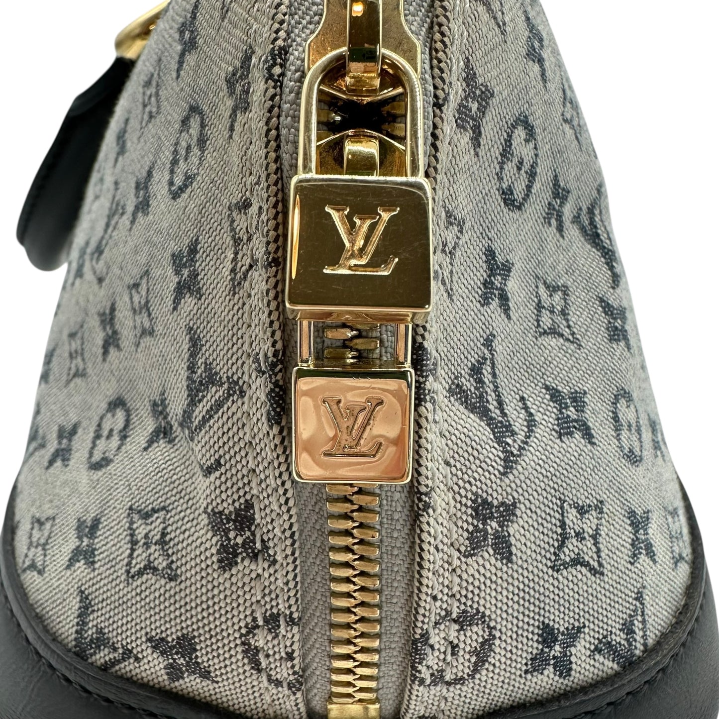Louis Vuitton Navy Blue Lin Monogram East West Alma Bag - Outfit Repeater