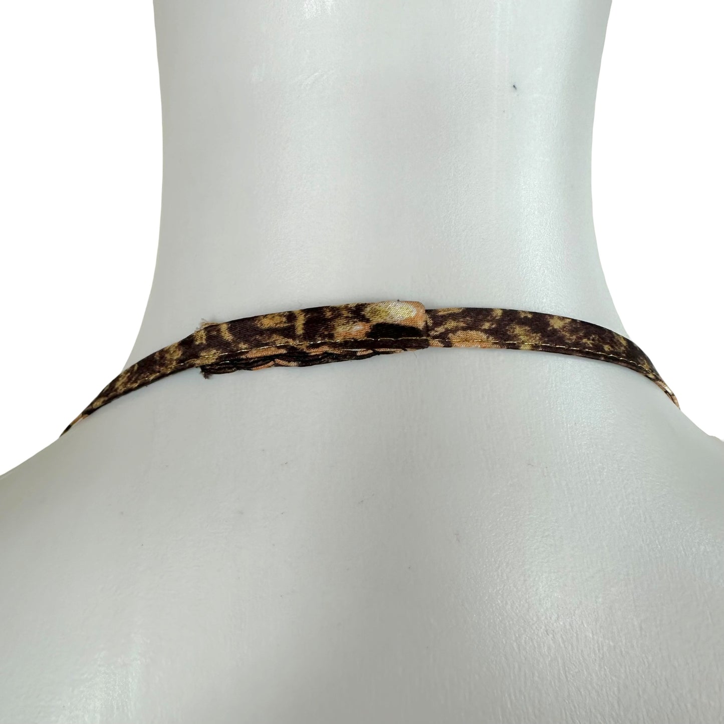 Just Cavalli Roberto Cavalli Brown Snakeskin Print Satin Halter Midi Dress
