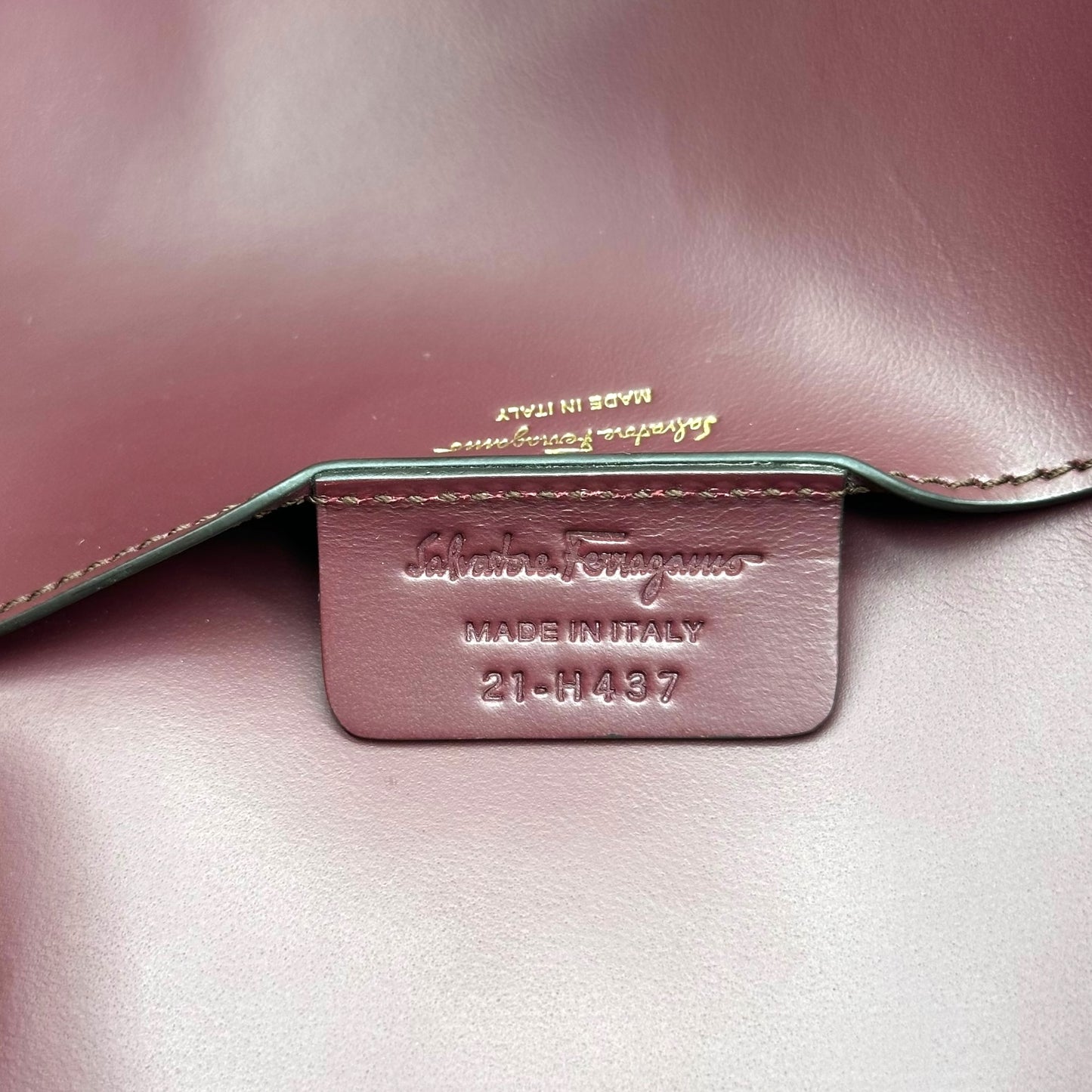 Salvatore Ferragamo Burgundy Shearling & Leather Tote Bag