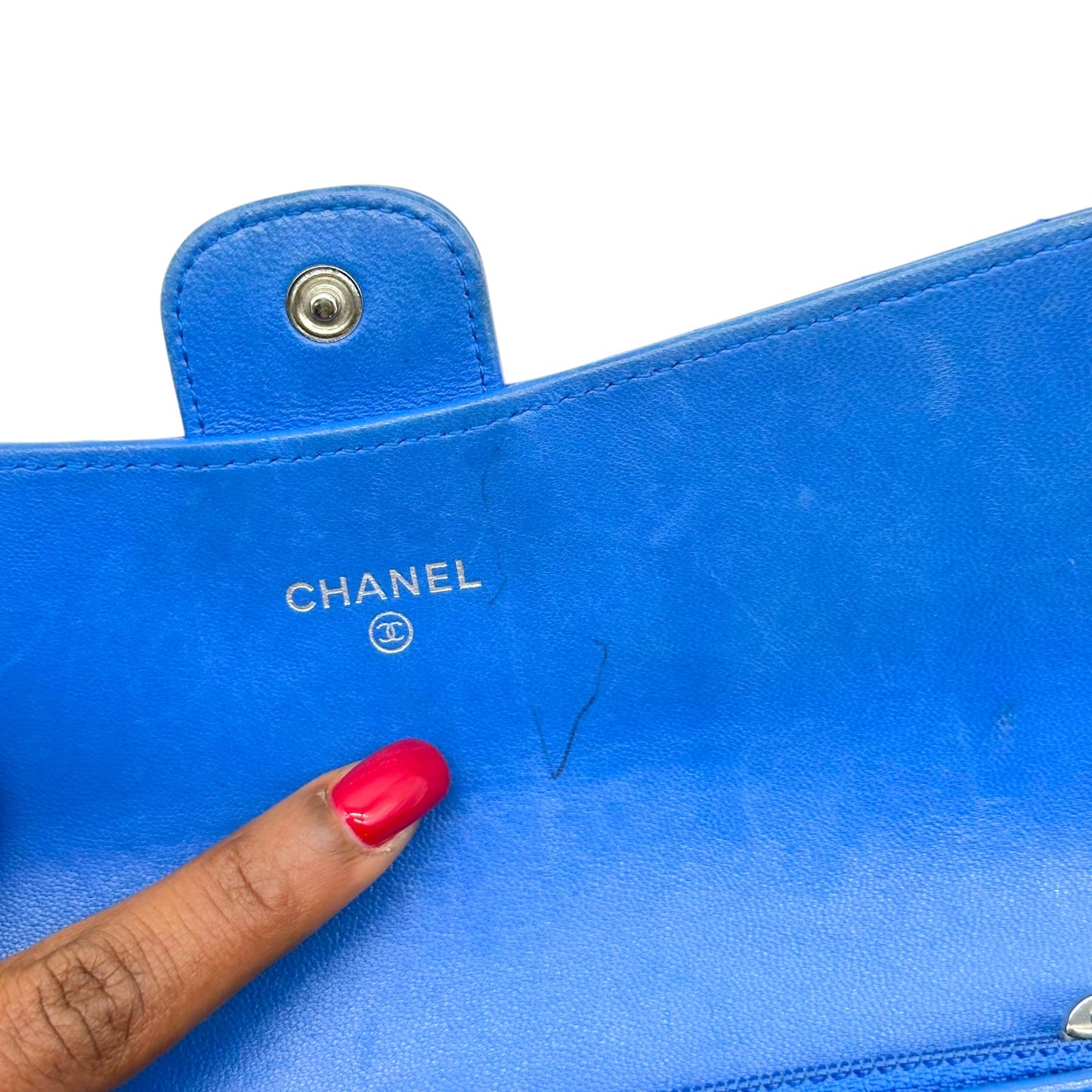 Chanel Cobalt Blue Matelasse Lambskin Long Wallet 2016-17