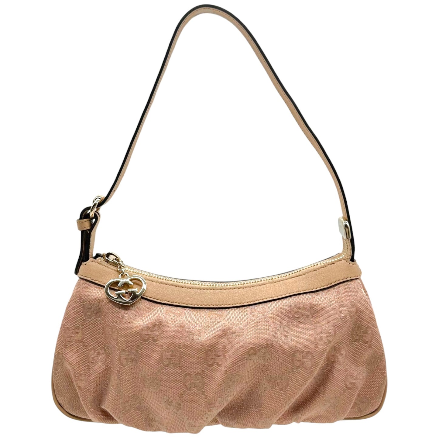 Gucci Light Pink Metallic Monogram Pochette Bag