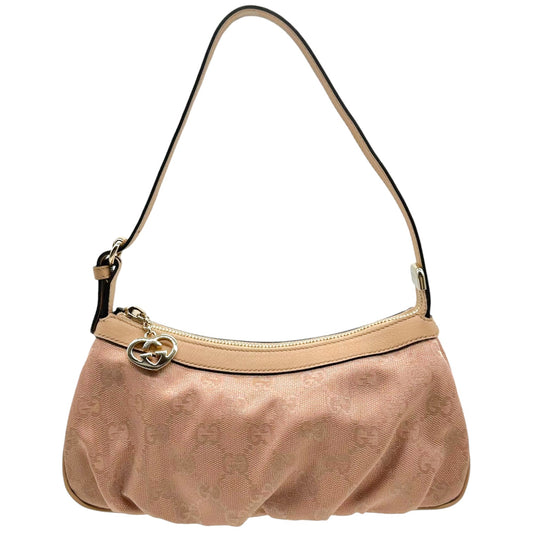Gucci Light Pink Metallic Monogram Pochette Bag