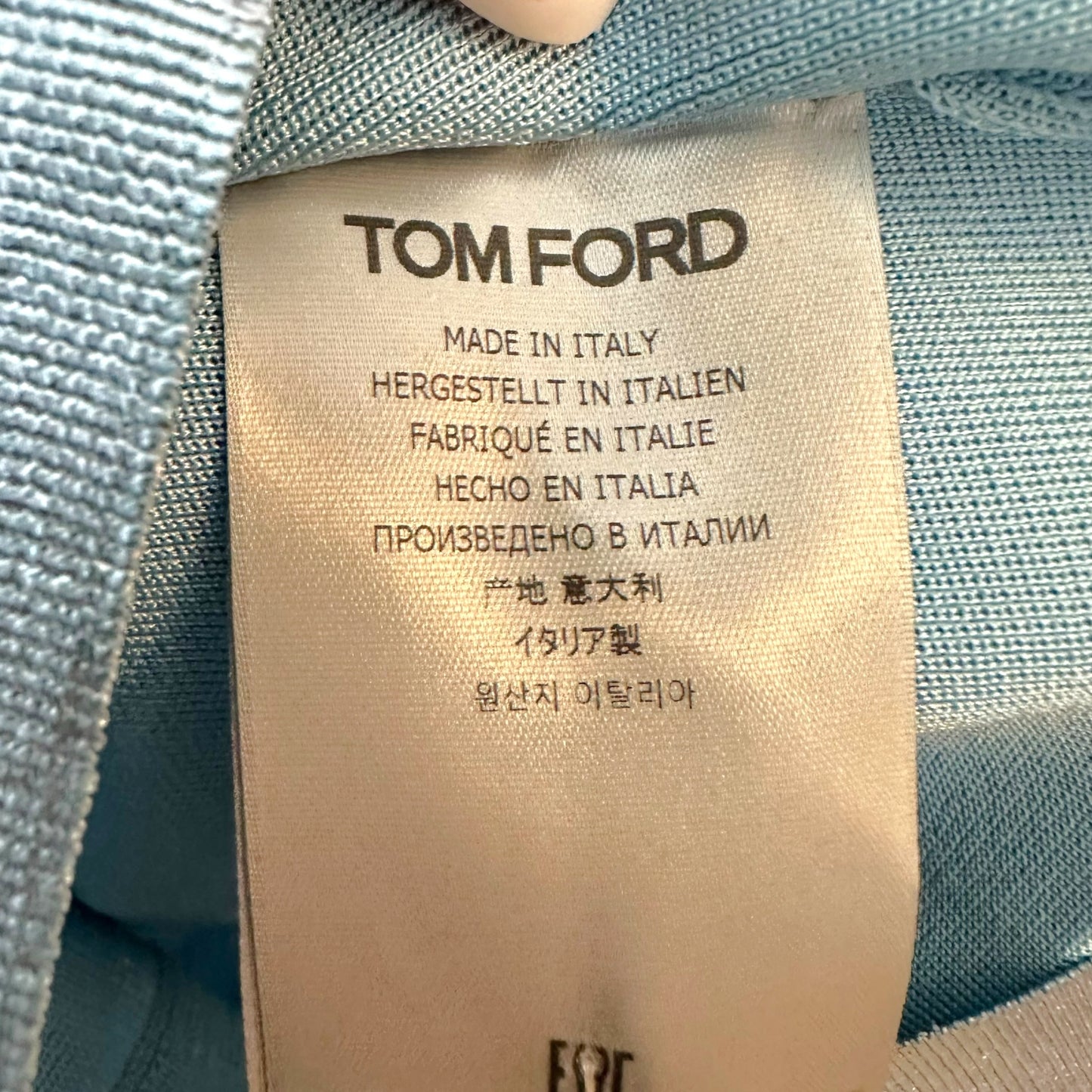 Tom Ford 2021 Light Blue Metallic Knit Tank Top
