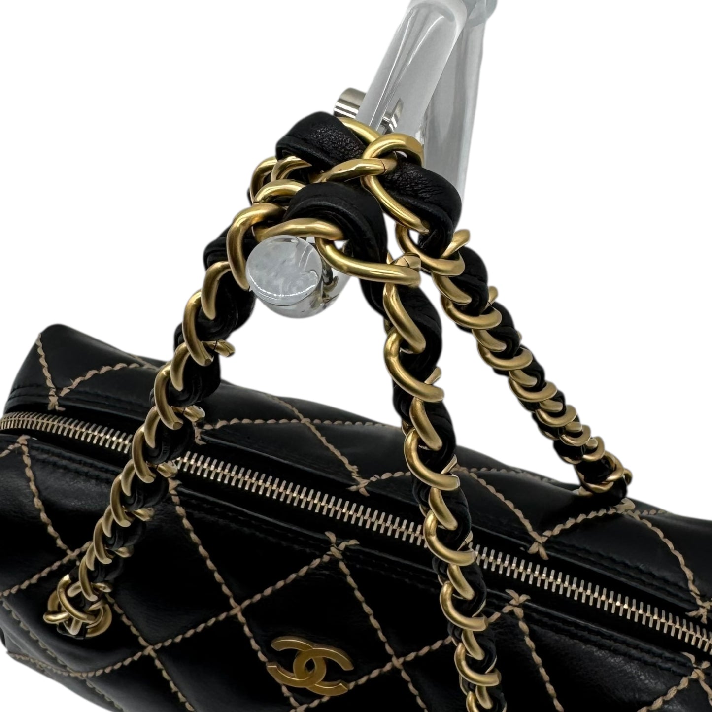 Chanel Black Wild Stitch Surpique Bowler Bag 2003-04 - Outfit Repeater