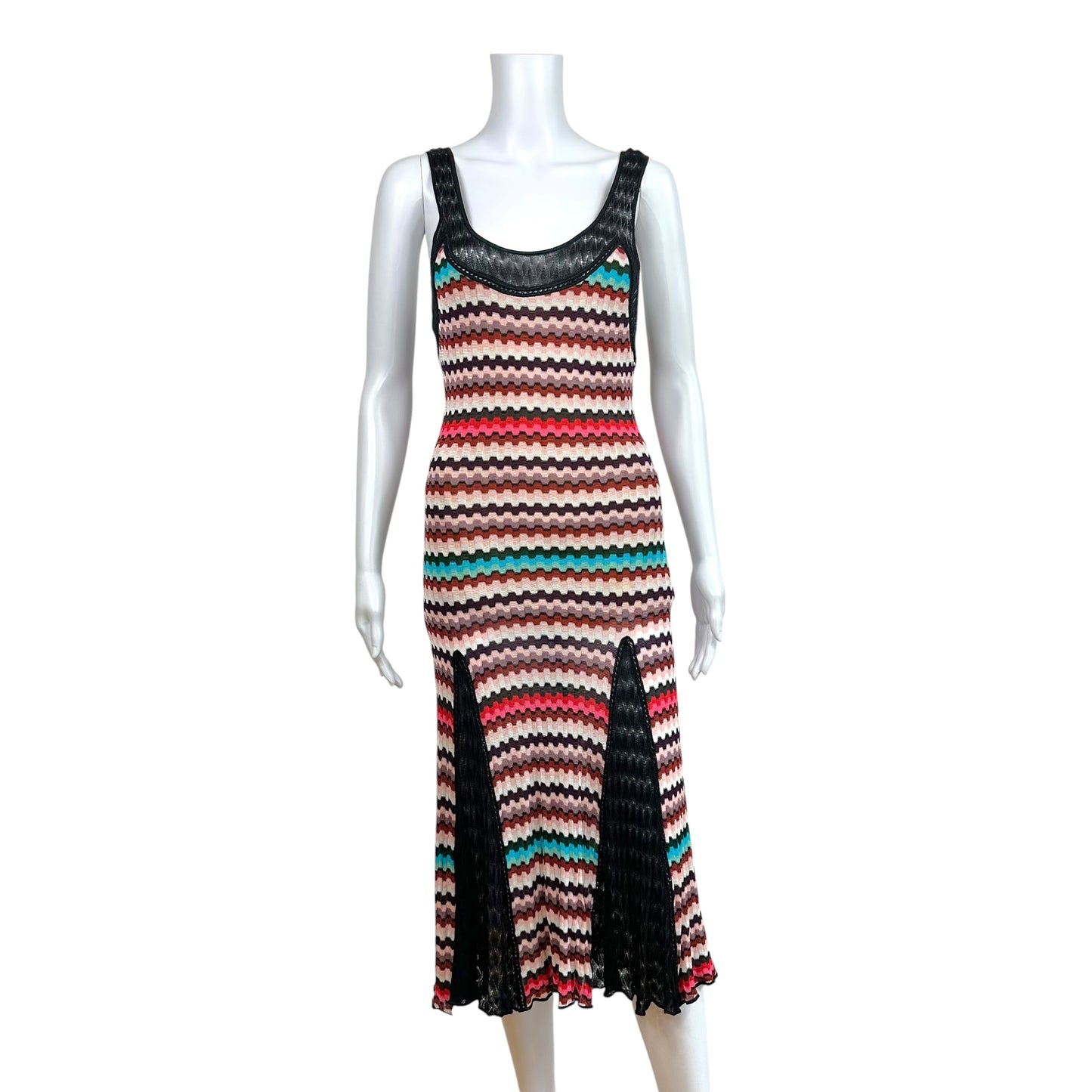 Missoni Multicolor Chevron Knit Midi Dress
