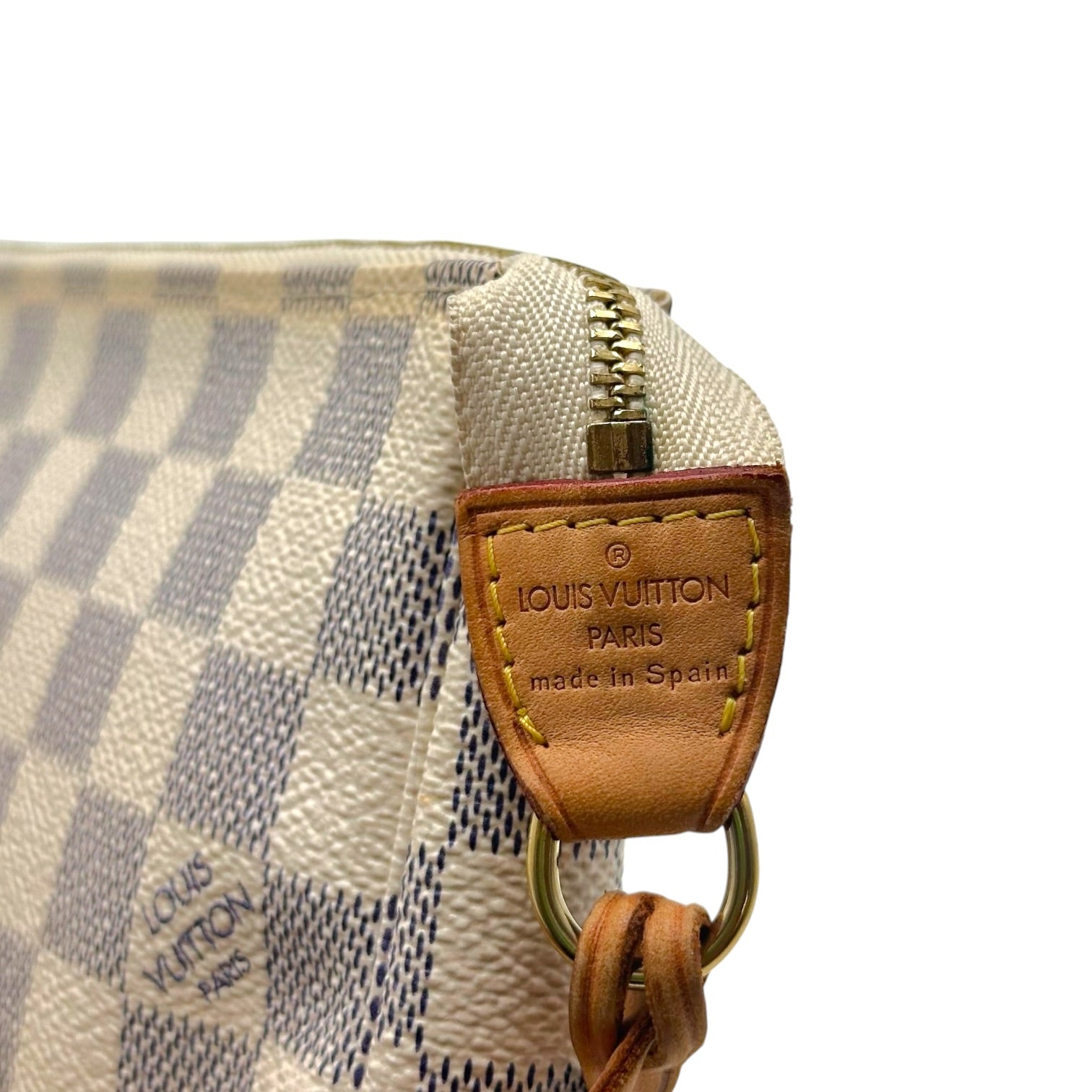 Louis Vuitton Pochette Bag White Damier Azur Coated Canvas