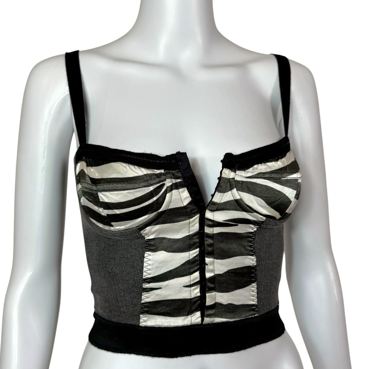 Dolce & Gabbana Zebra Print Cropped Bustier Top