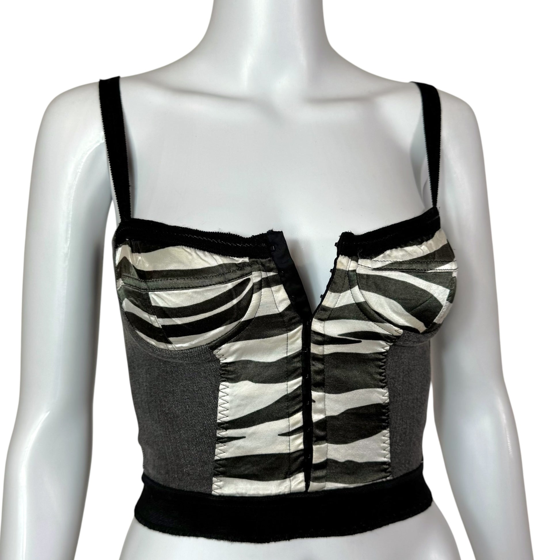 Dolce & Gabbana Zebra Print Cropped Bustier Top