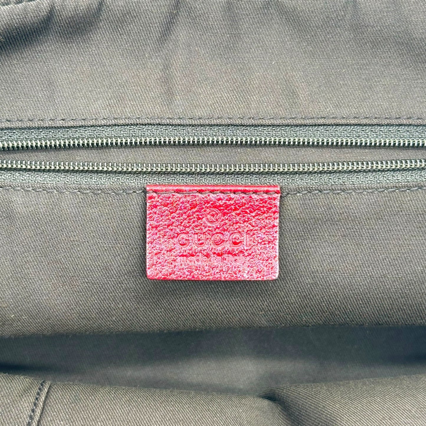 Gucci Tan Monogram & Burgundy Leather Bowler Bag