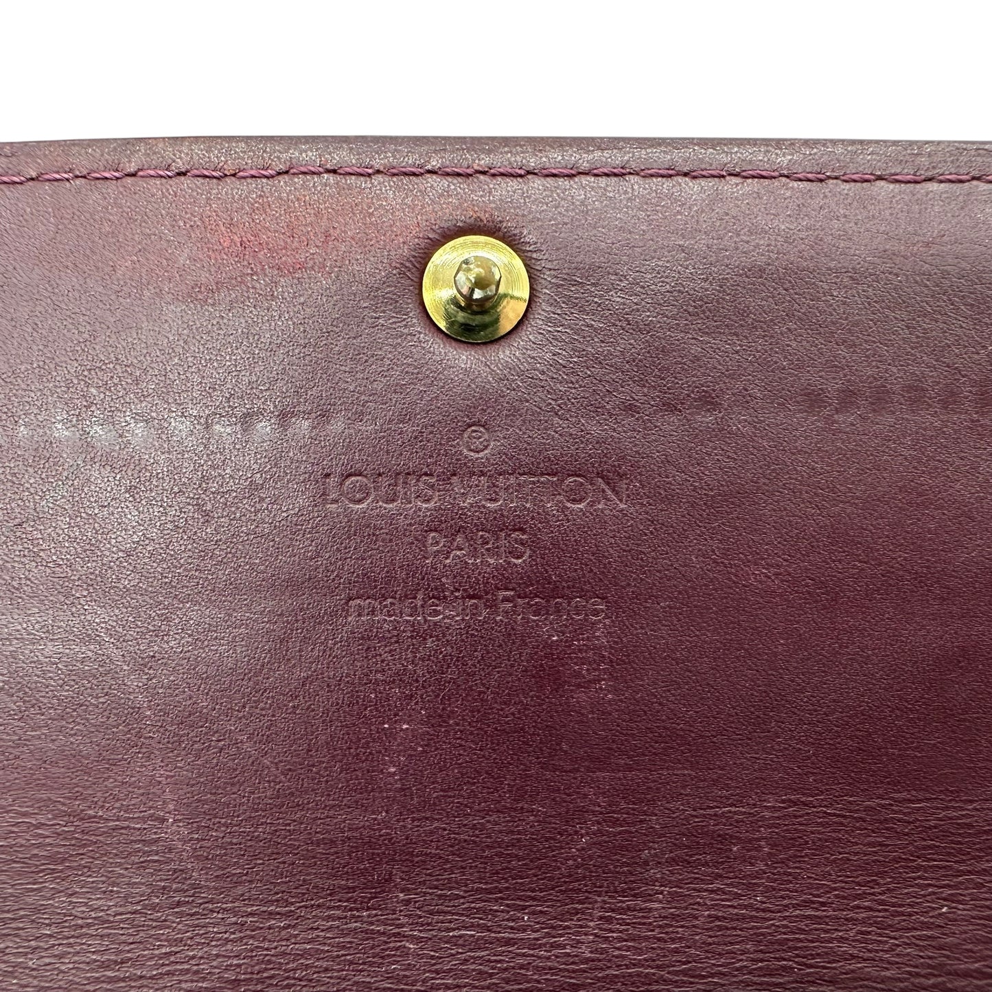Louis Vuitton Burgundy Vernis Monogram Long Wallet