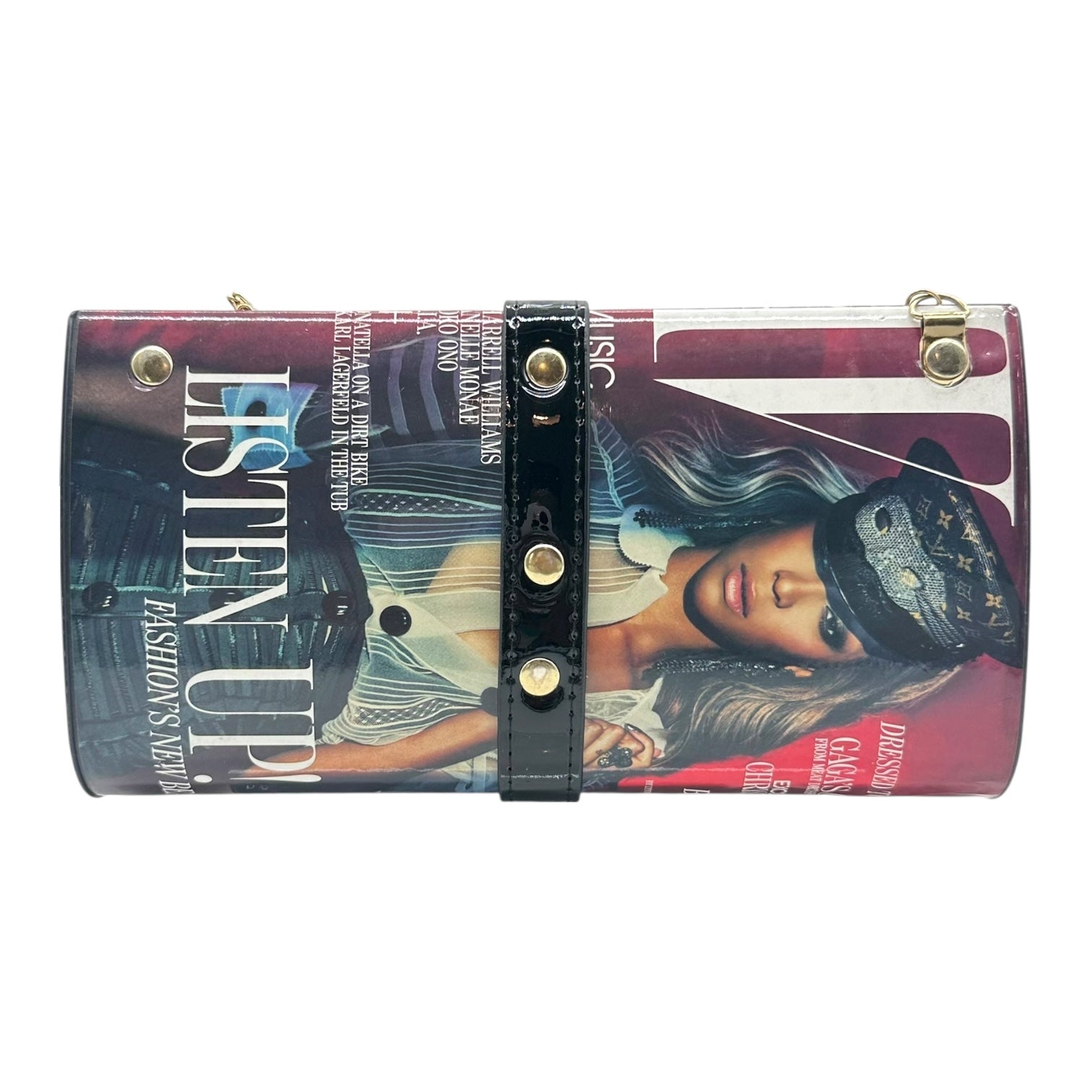 Olivia Miller Magazine Clutch Bag Black Faux Leather