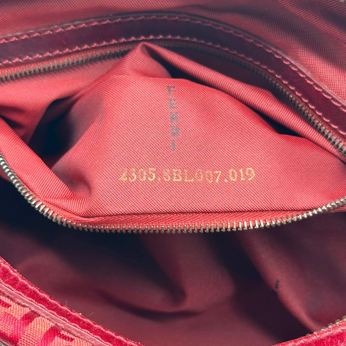Fendi Red Zucchino Monogram East West Shoulder Bag - Outfit Repeater