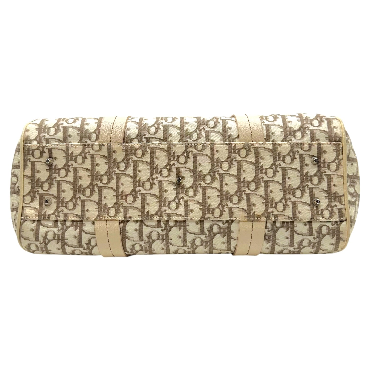 Christian Dior Ivory Floral Embroidered Bowler Bag