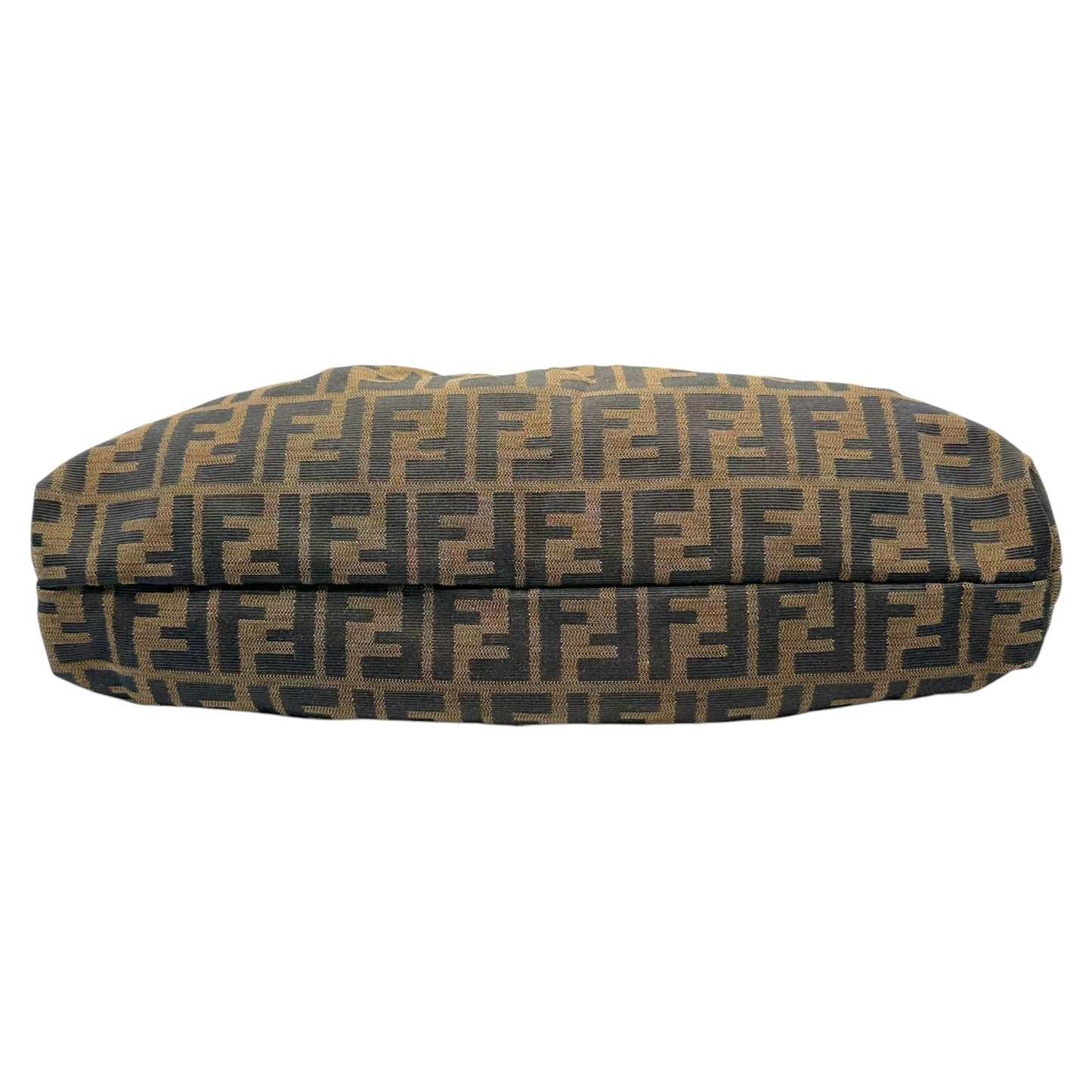 Fendi Zucca Monogram Shoulder Bag Red Leather Trim