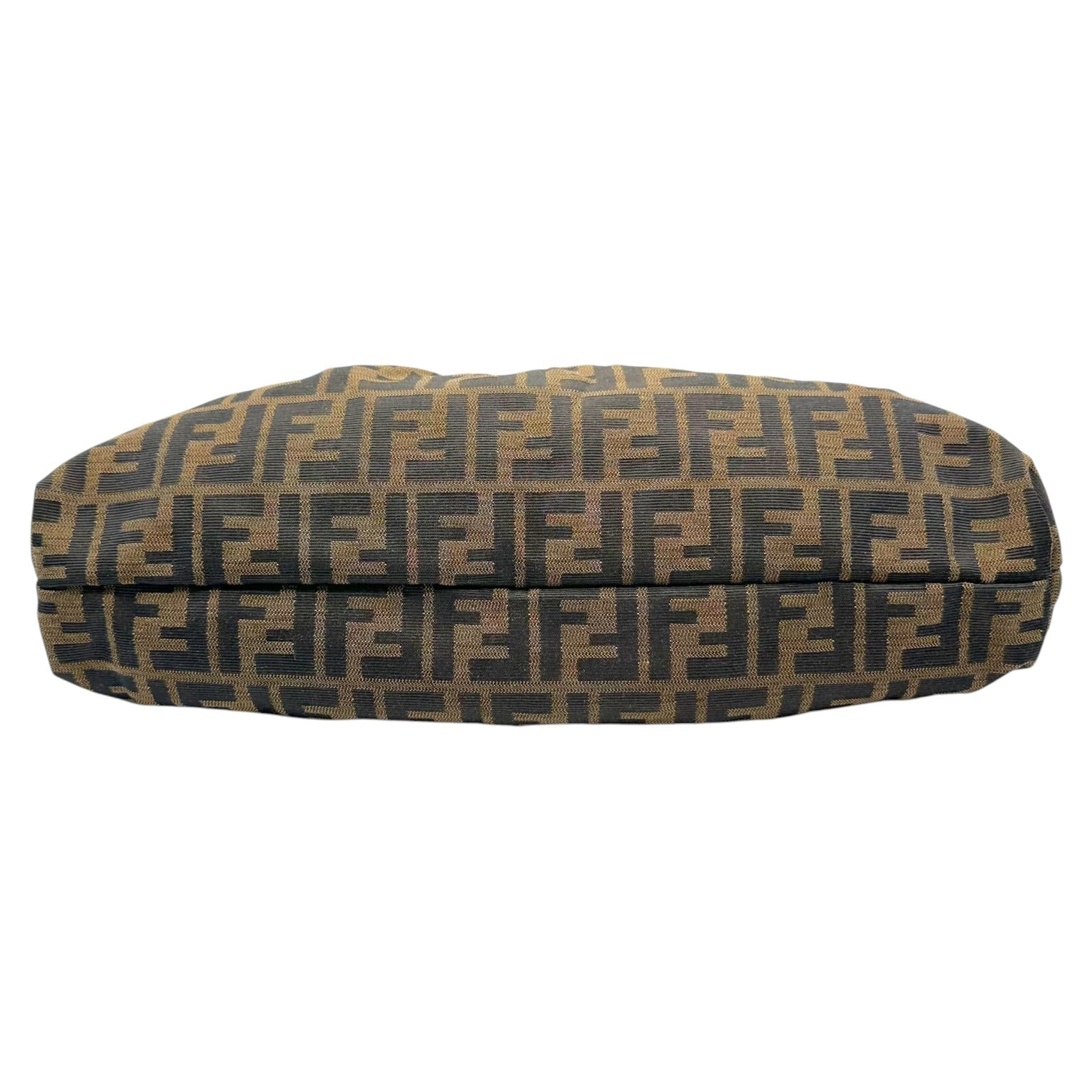Fendi Zucca Monogram Shoulder Bag Red Leather Trim