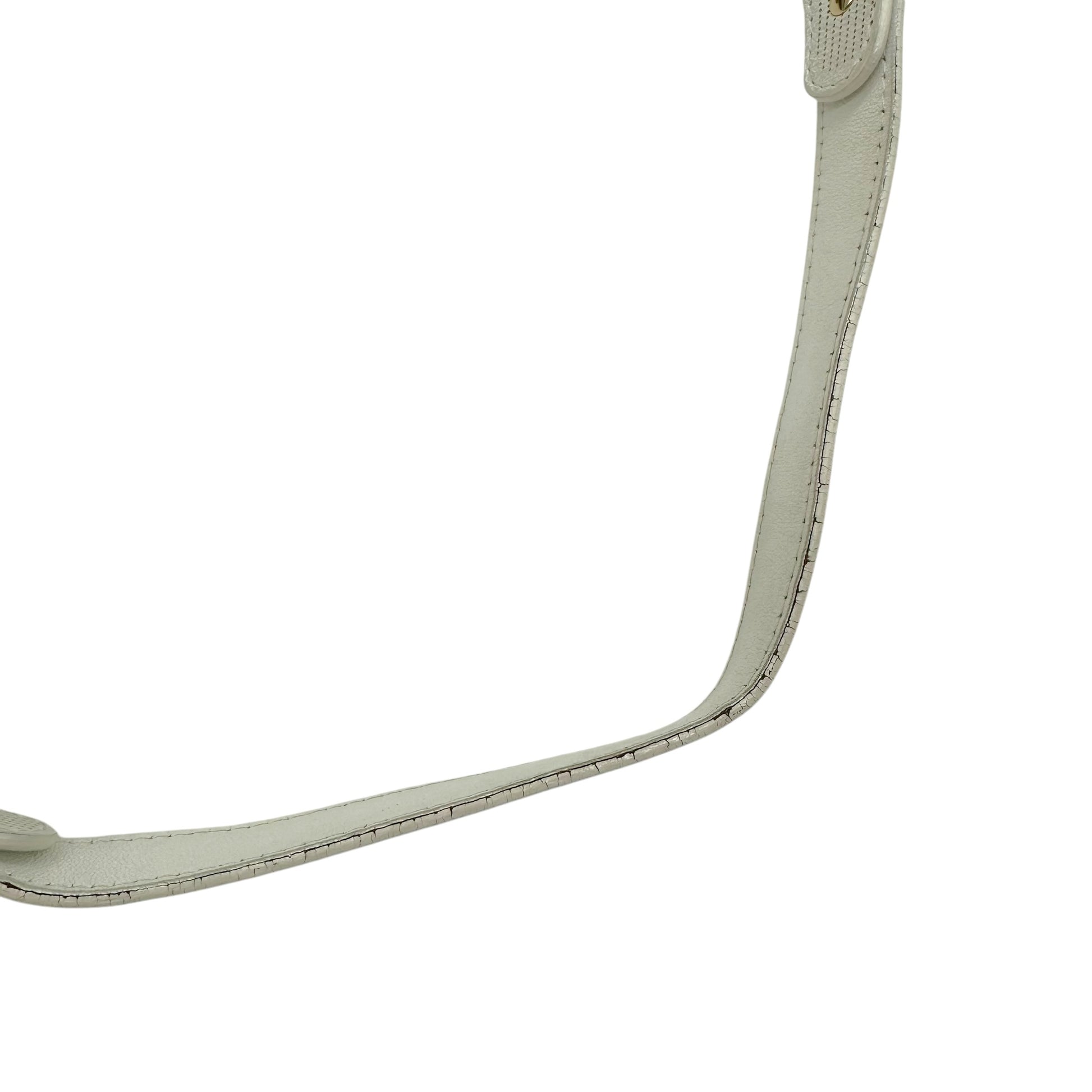 Fendi Large Chef Shoulder Bag White Perforated Leather