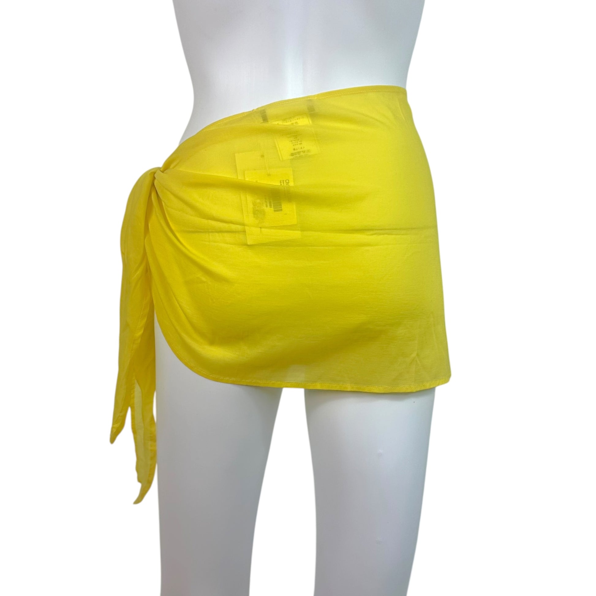 Christian Dior Yellow Beaded Ribbon Applique Wrap Skirt