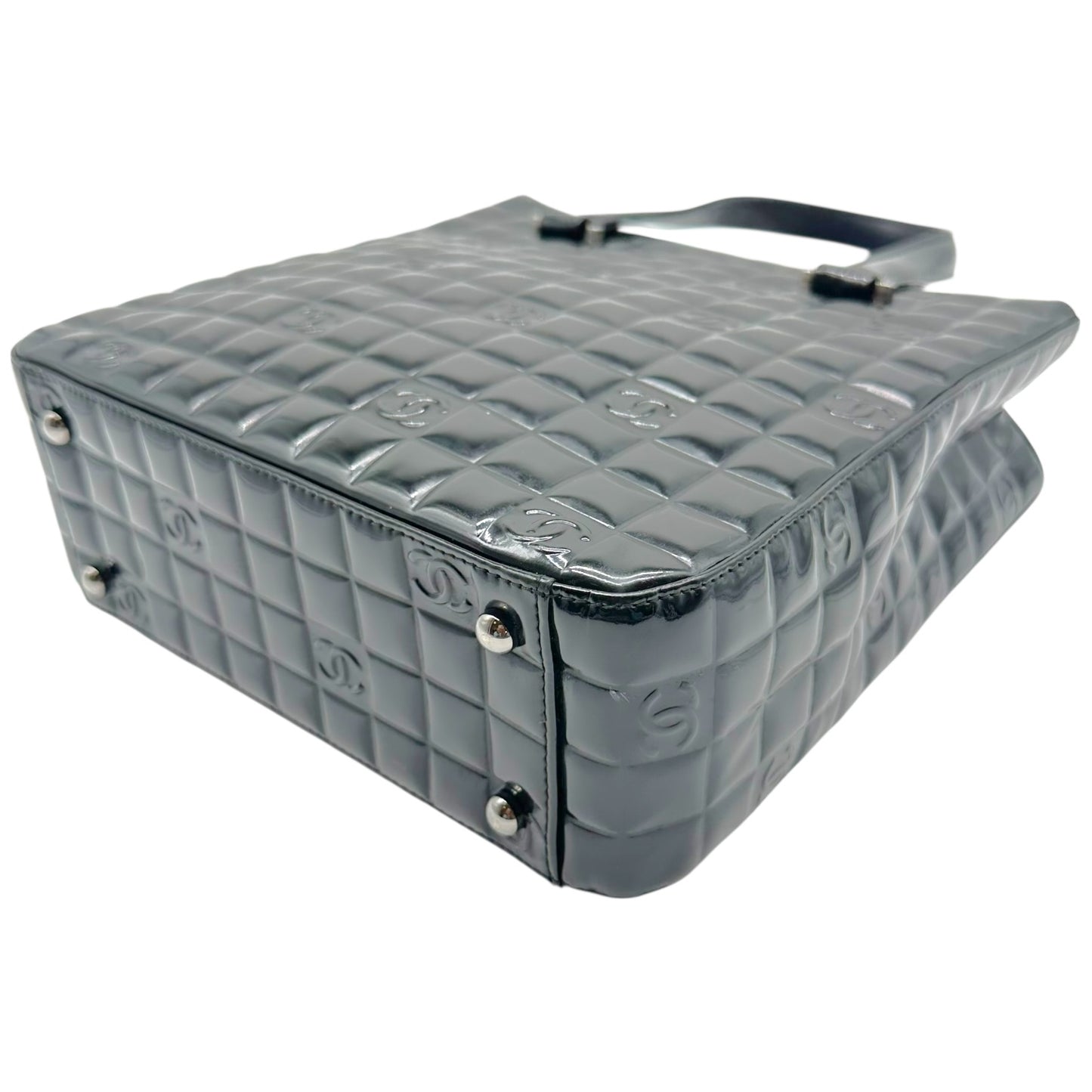 Chanel Black Patent Chocolate Bar & CC Logo Mini Tote Bag 2002-03