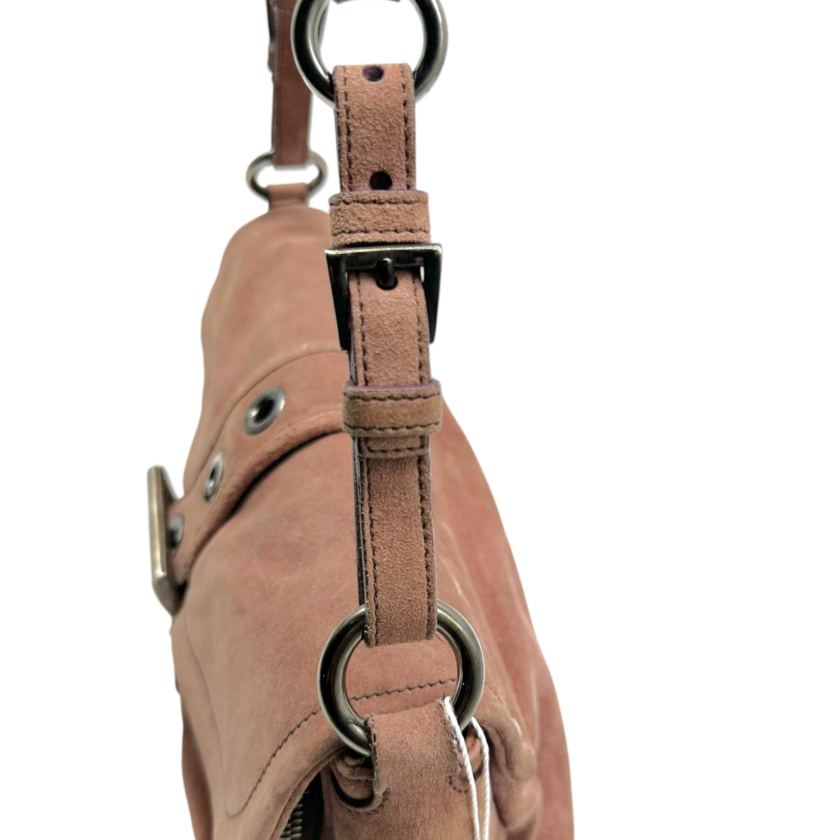 Prada Suede Shoulder Bag Dusty Rose Pink