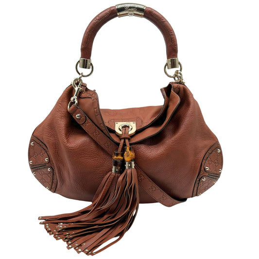 Gucci Brown Leather Guccissima Monogram Indy Bag