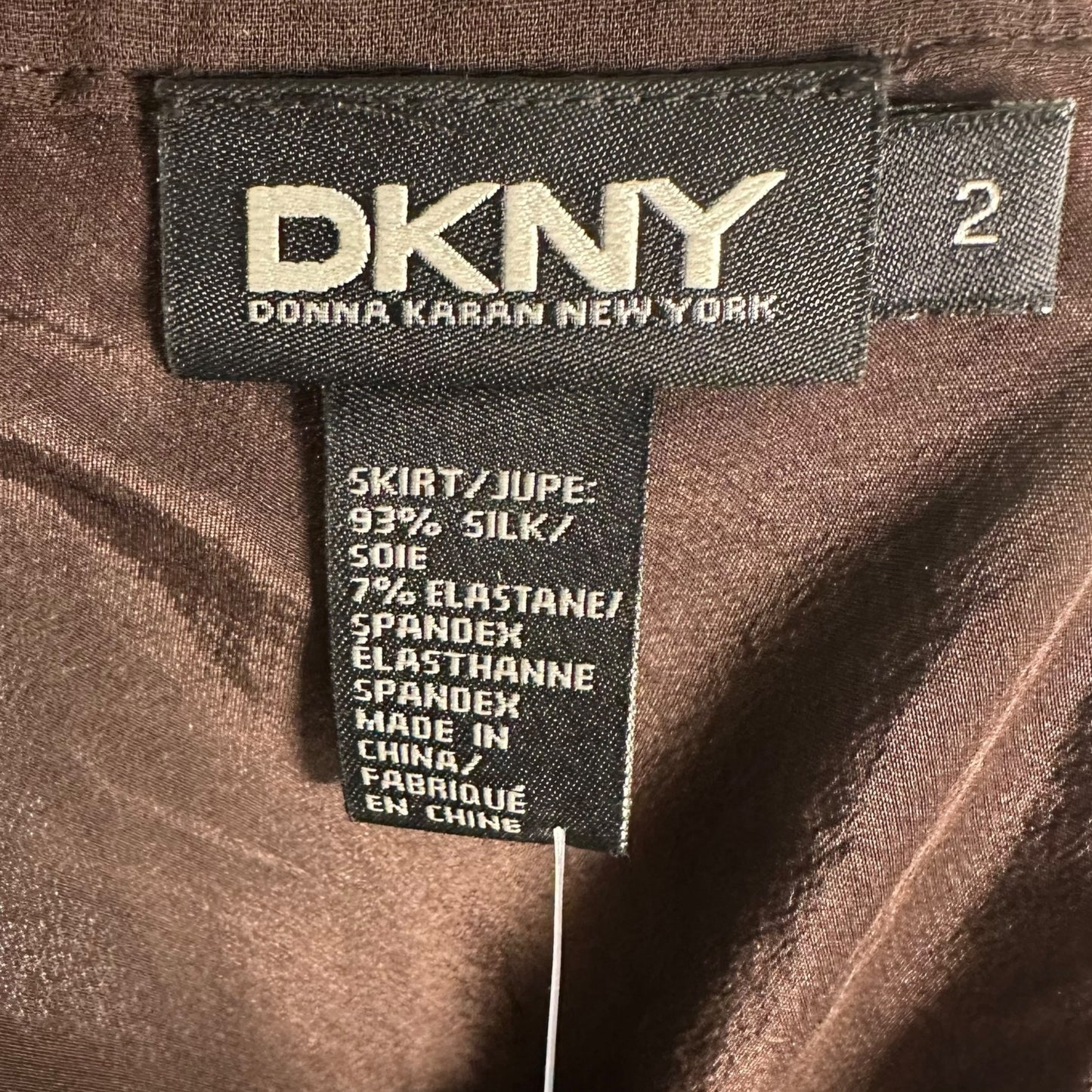DKNY Brown Flowy Silk Skirt - Outfit Repeater