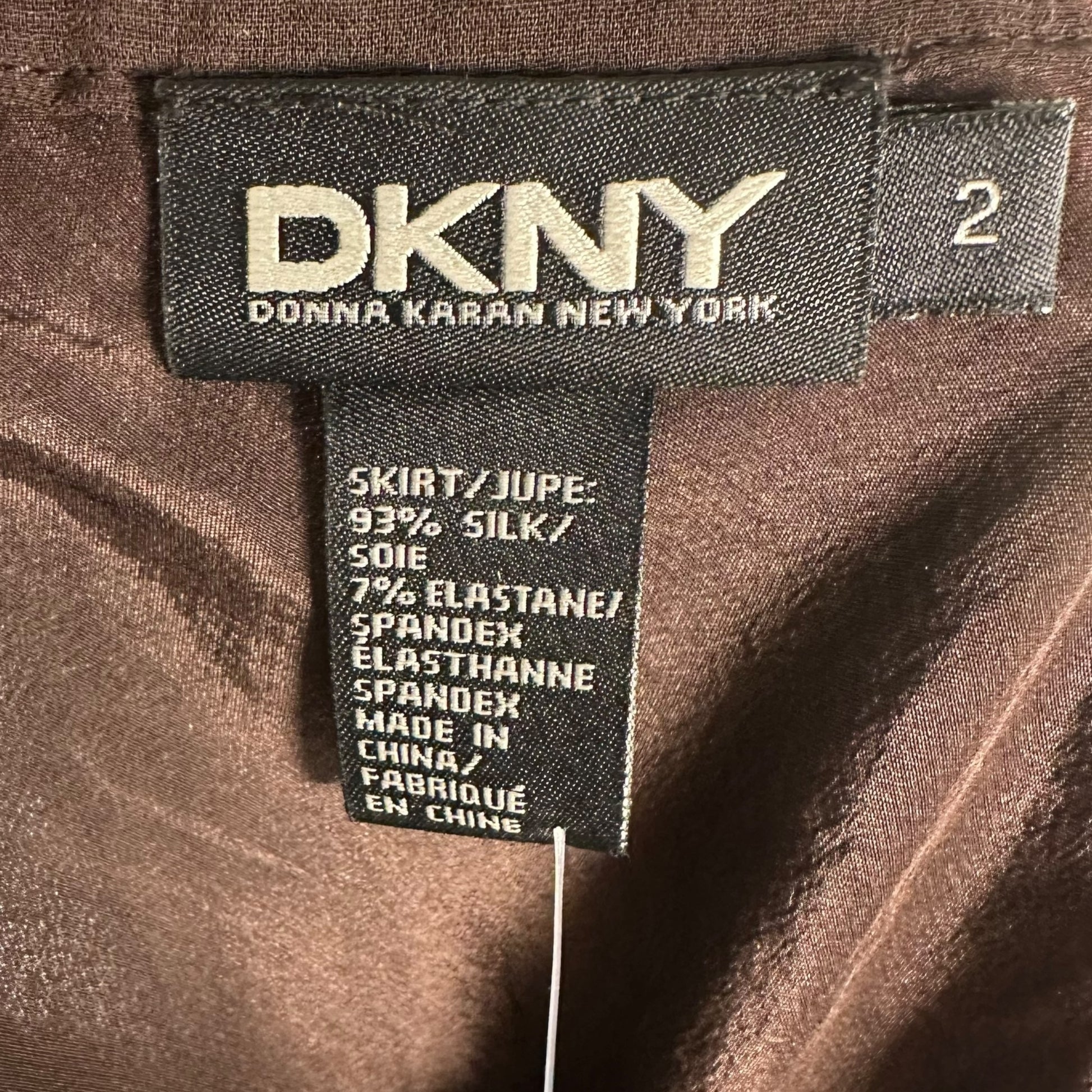 DKNY Brown Flowy Silk Skirt - Outfit Repeater
