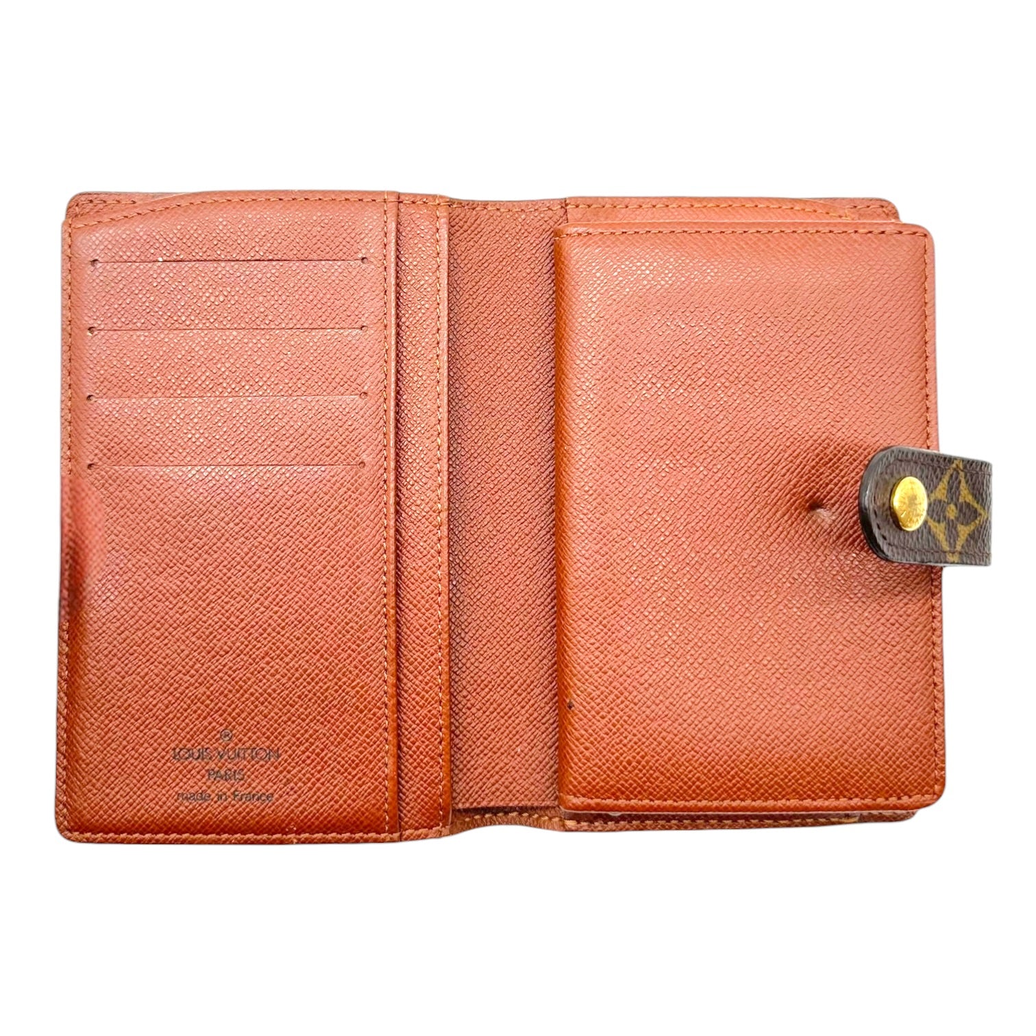 Louis Vuitton Monogram Kisslock Wallet Brown Tan