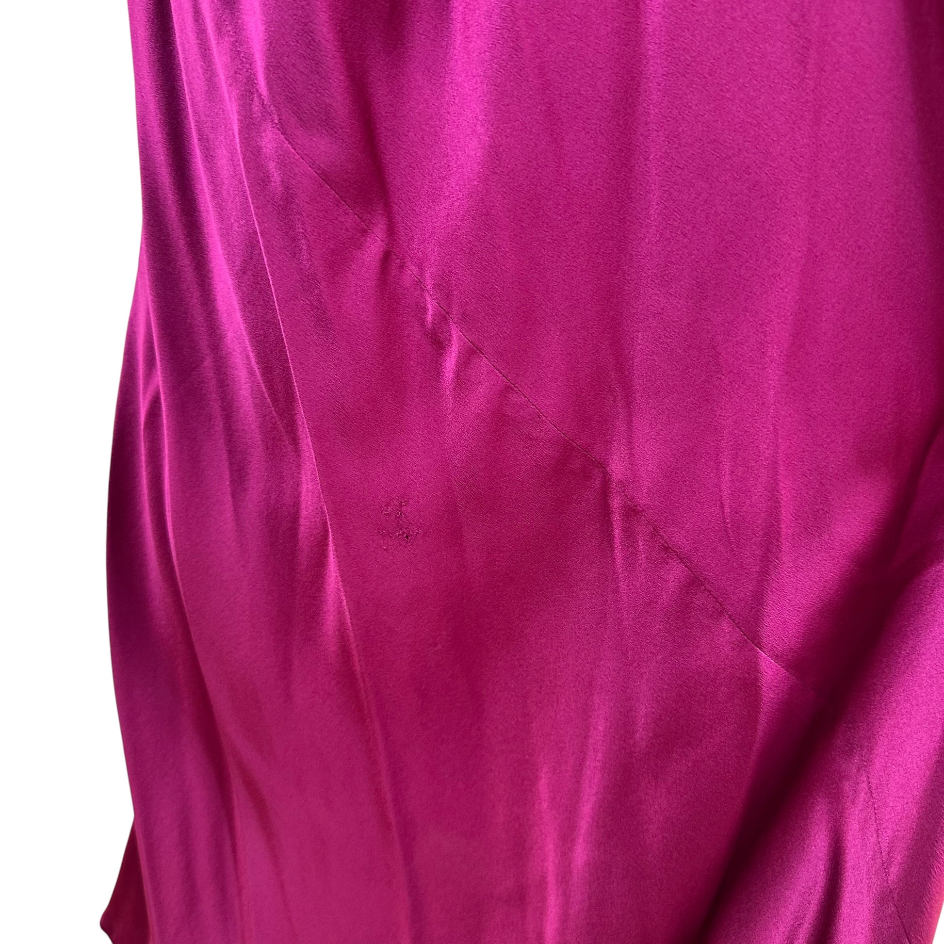 Alberta Ferretti Fuchsia Pink Draped Silk Maxi Gown