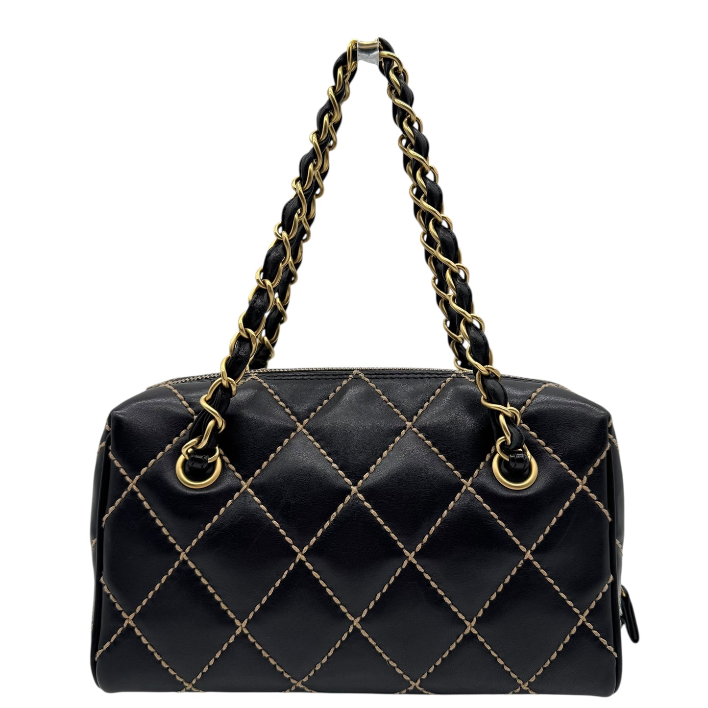 Chanel Black Wild Stitch Surpique Bowler Bag 2003-04 - Outfit Repeater