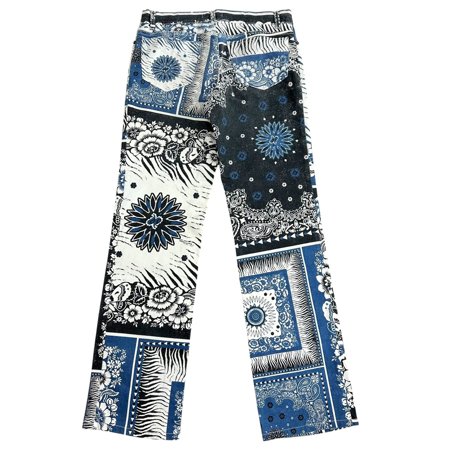 Just Cavalli Roberto Cavalli Black & Blue Bandana Print Jeans - Outfit Repeater