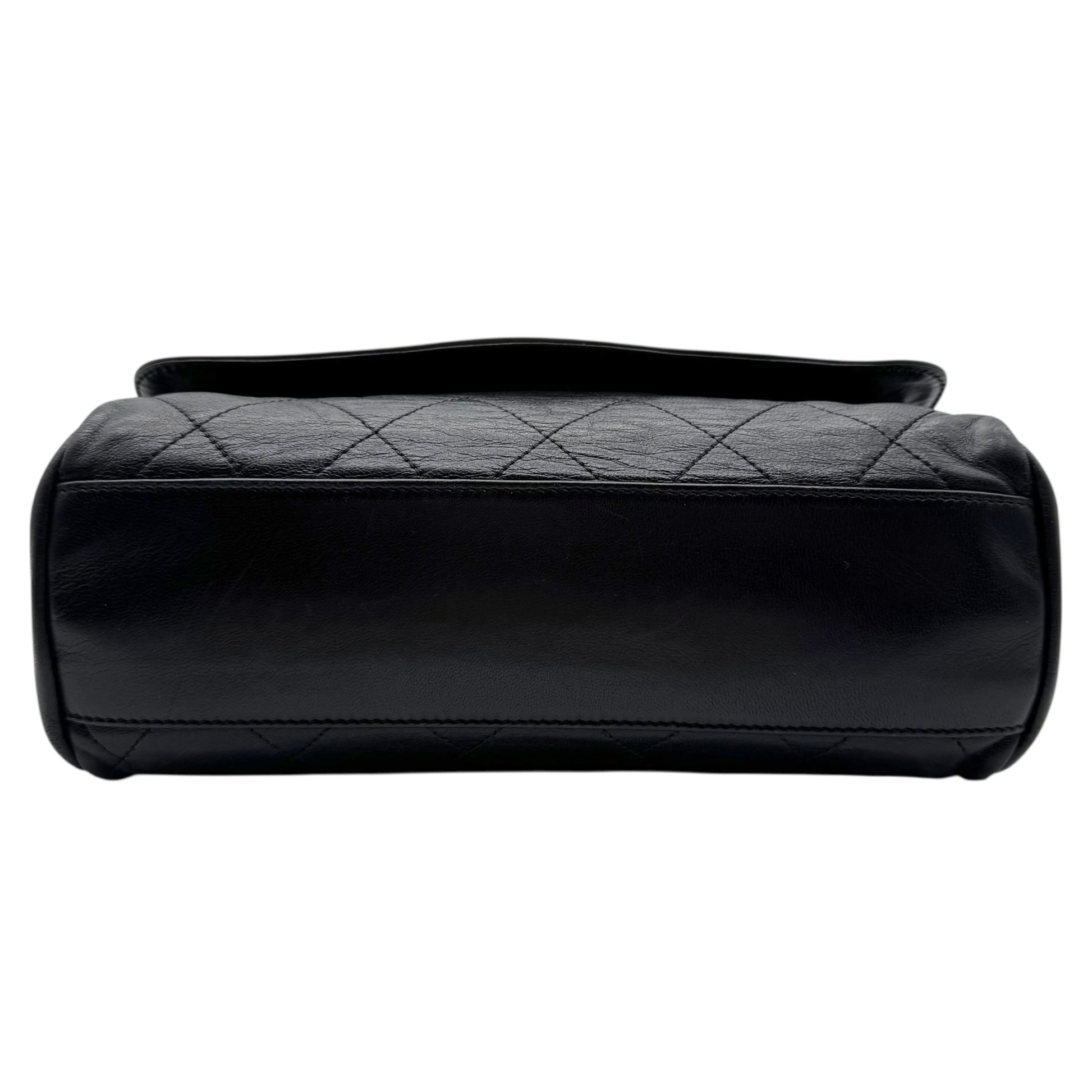 Chanel Gray & Black Matelasse Lambskin Adjustable Shoulder Flap Bag 2006-08 - Outfit Repeater