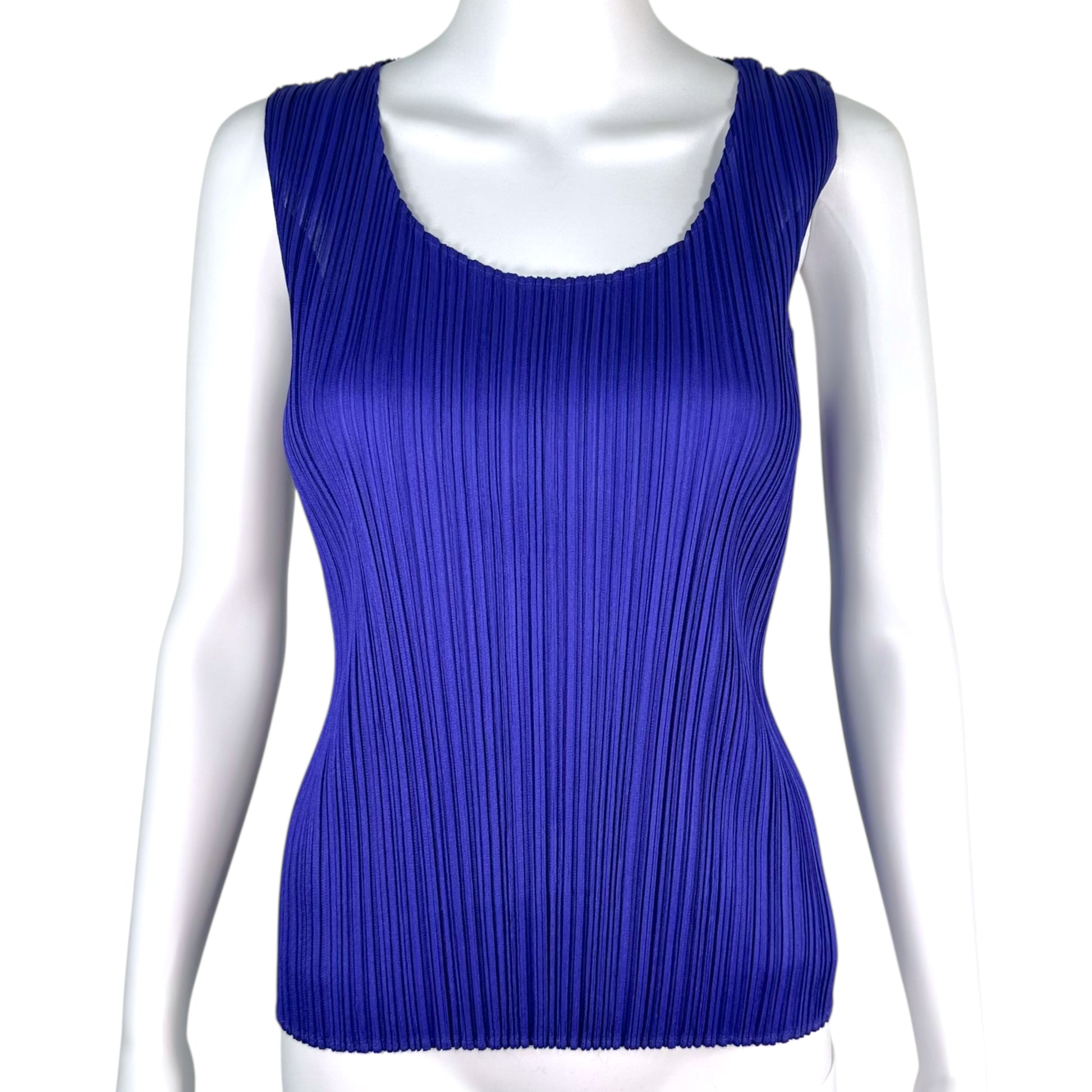 Issey Miyake Pleats Please Purple Pleated Tank Top