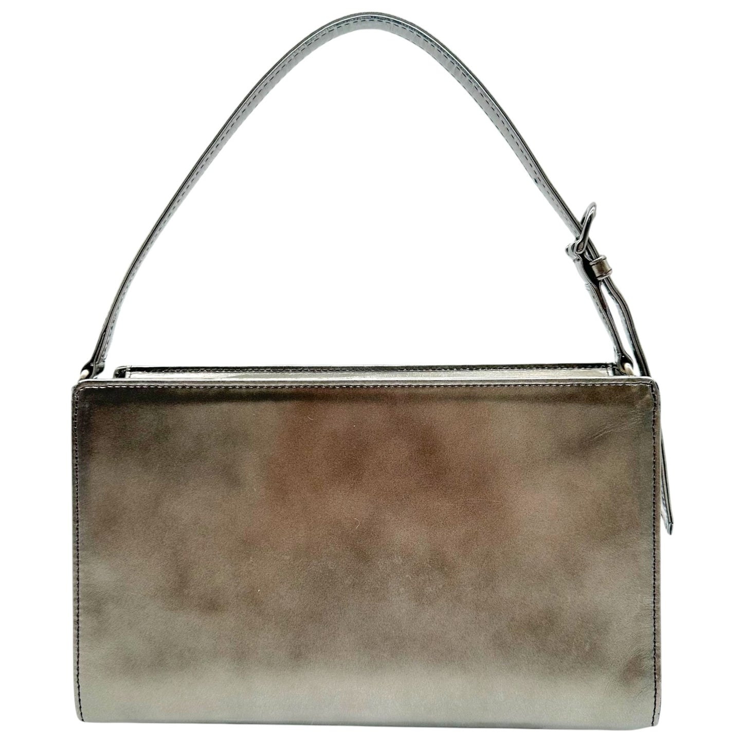 Jean Paul Gaultier Gray 'Gun' Embossed Leather Handbag