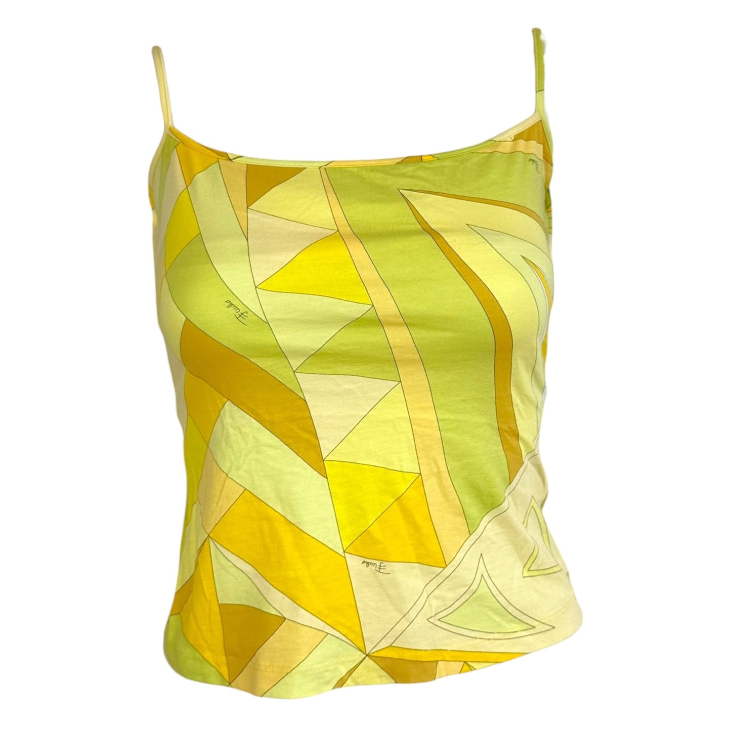 Emilio Pucci Yellow Printed Open Back Cami Top