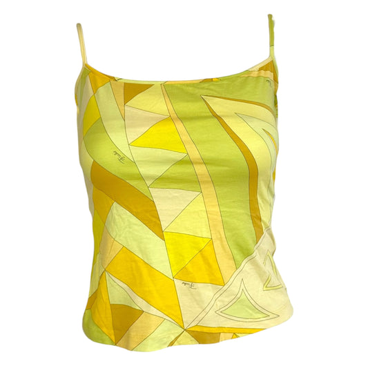 Emilio Pucci Yellow Printed Open Back Cami Top