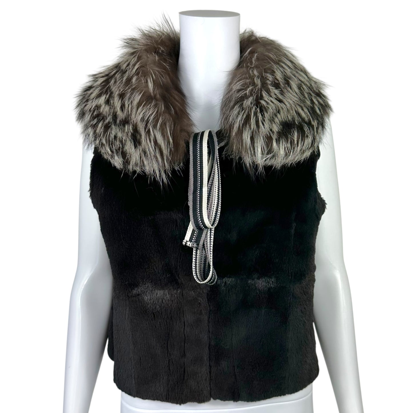 Missoni Fox Fur Trim Rabbit Fur Vest - Outfit Repeater