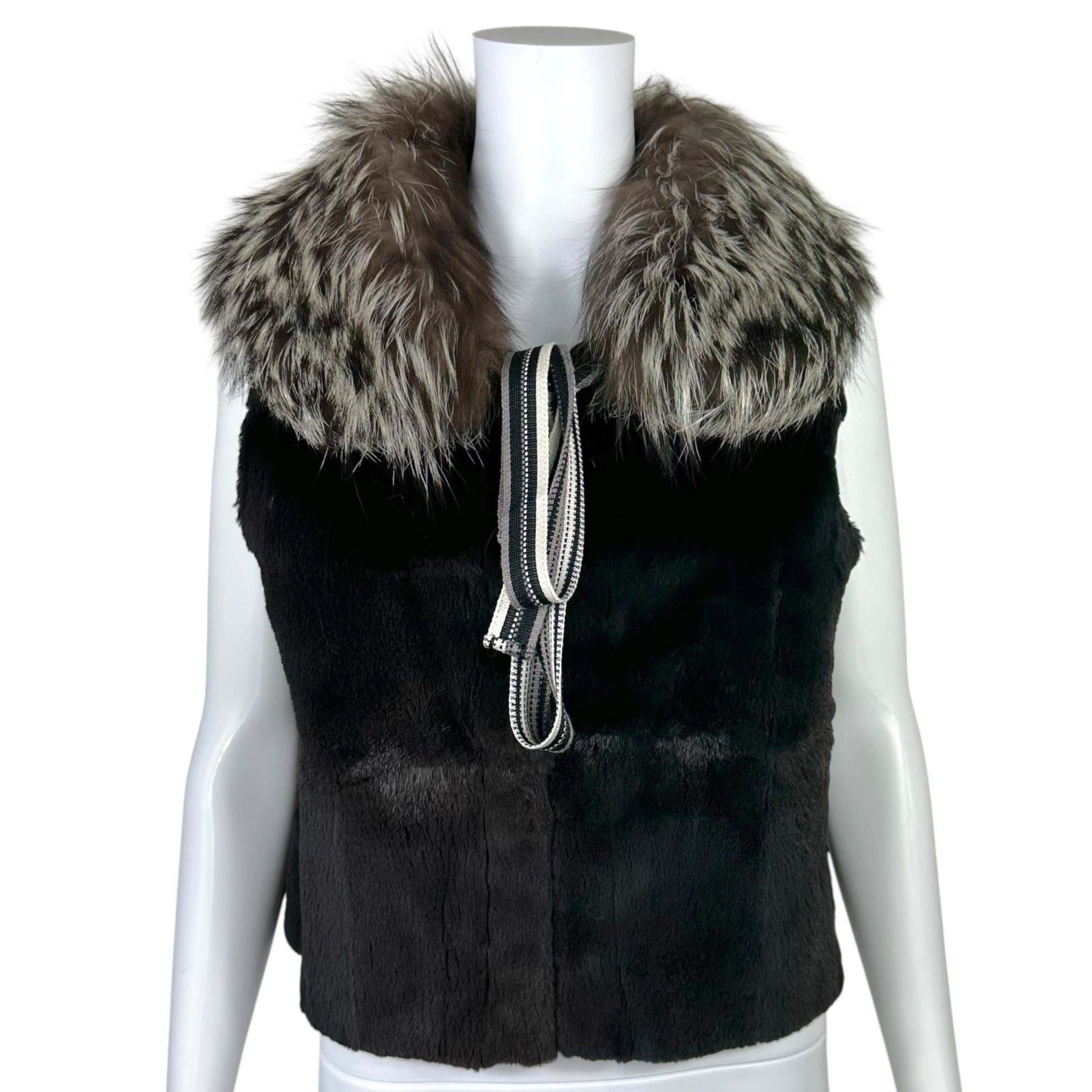 Missoni Fox Fur Trim Rabbit Fur Vest - Outfit Repeater