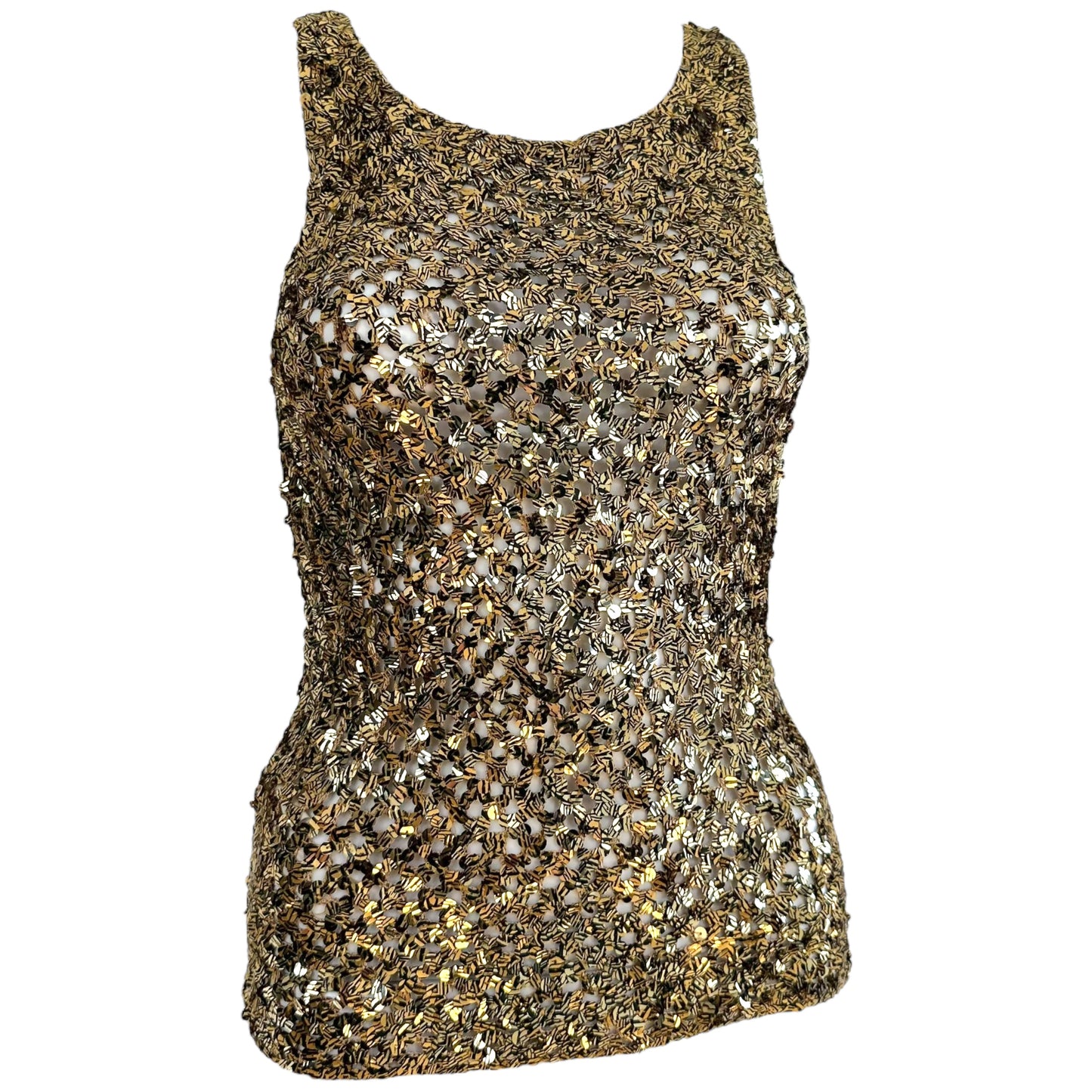 Valentino 90's Gold Sequin Tank Top - Outfit Repeater