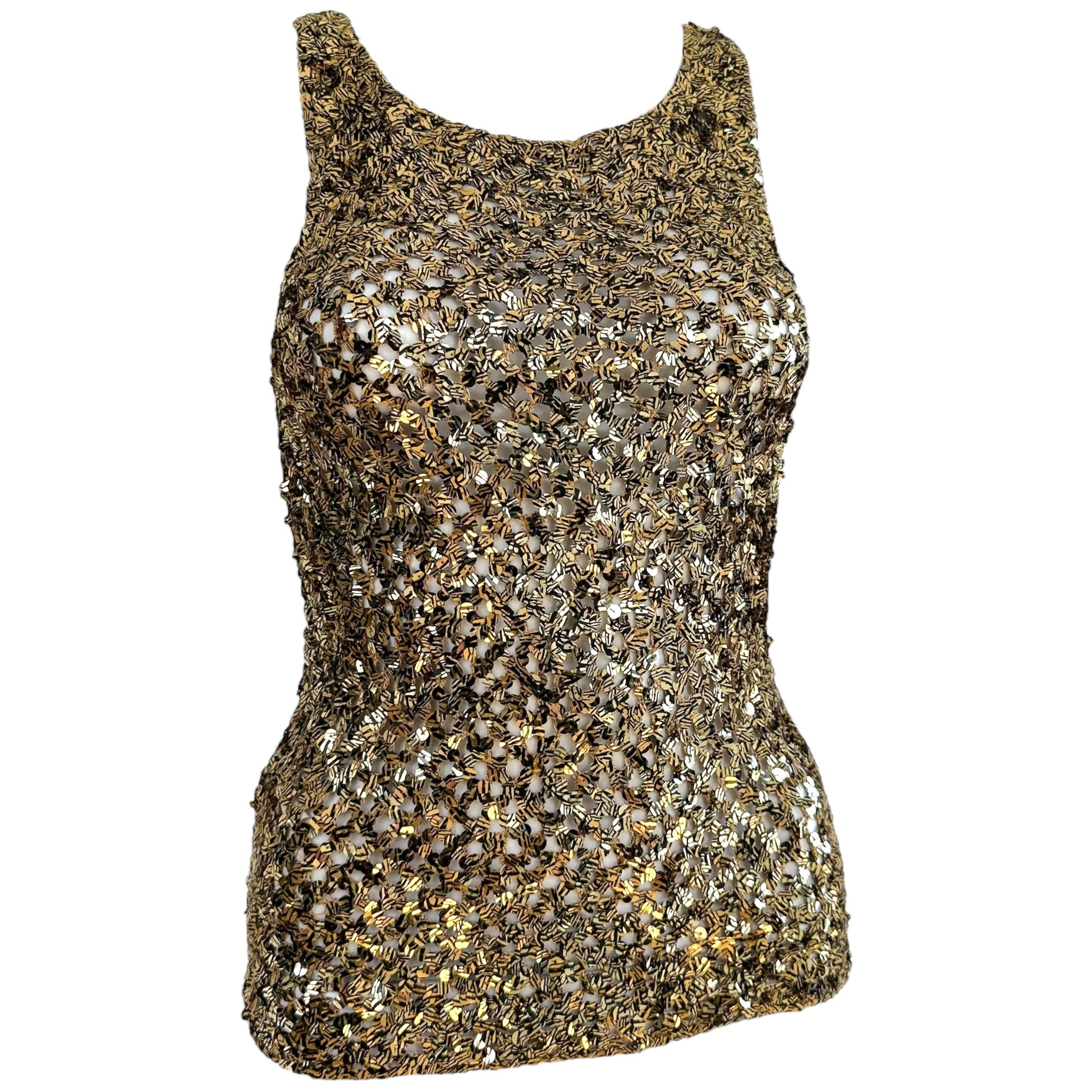 Valentino 90's Gold Sequin Tank Top - Outfit Repeater