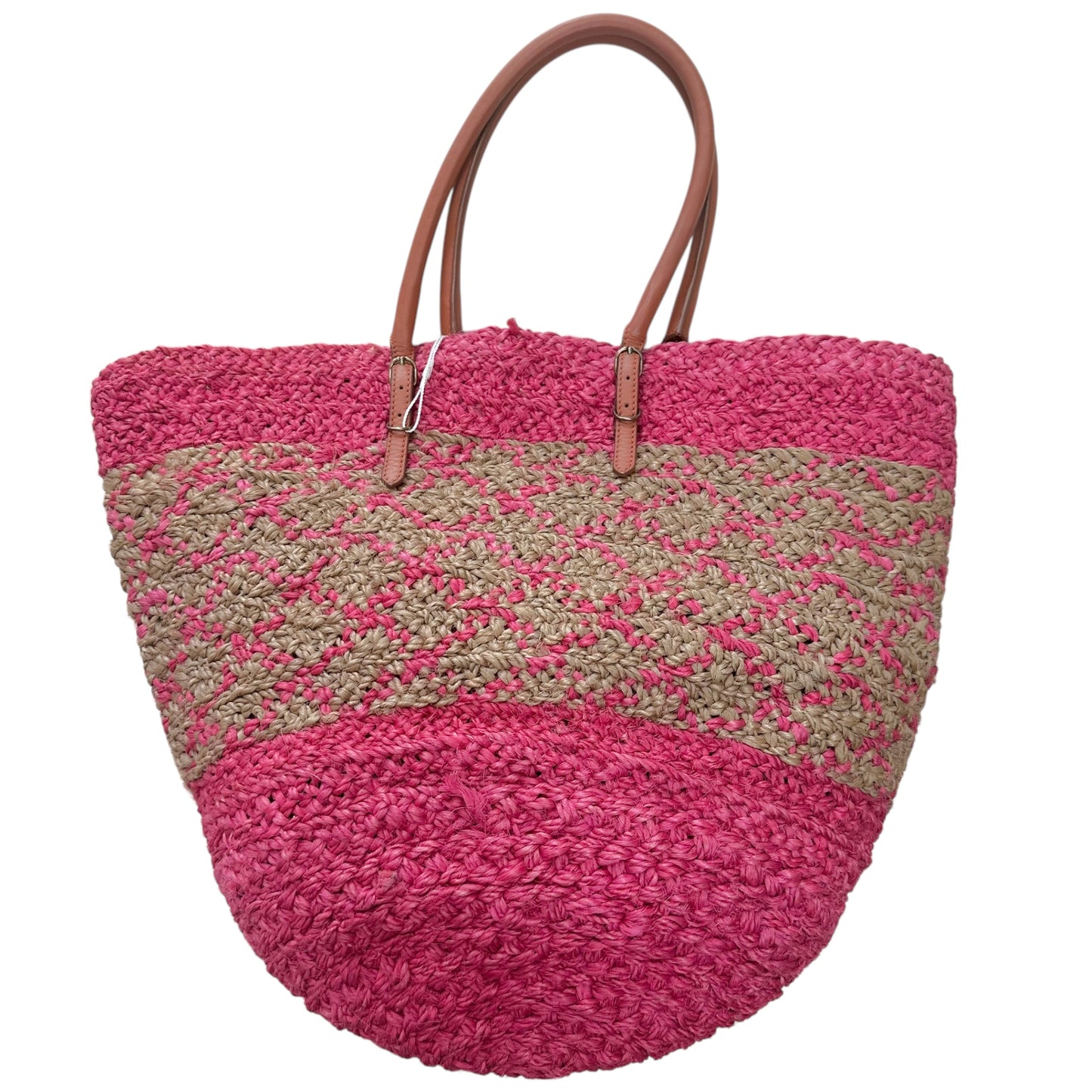 Balenciaga Pink Raffia City Beach Bag