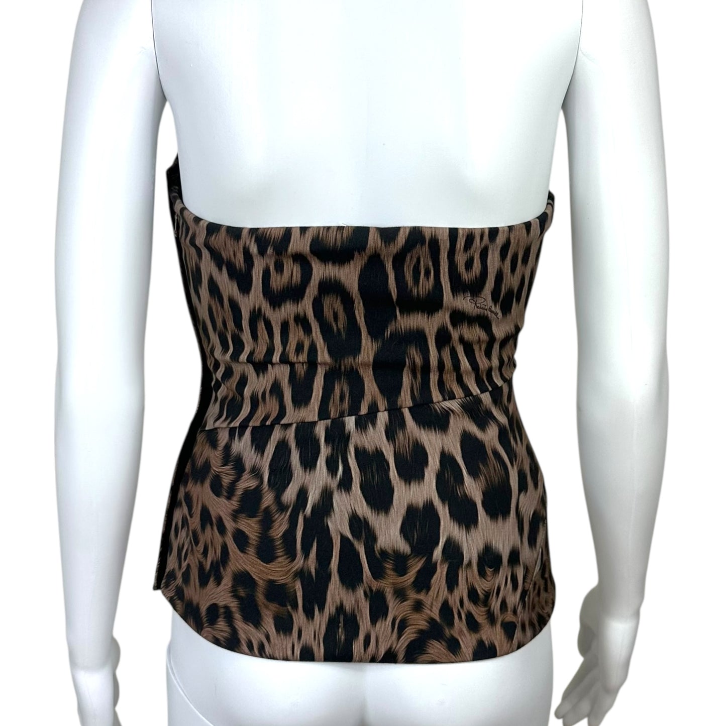 Roberto Cavalli Leopard Print Strapless Corset / Bustier