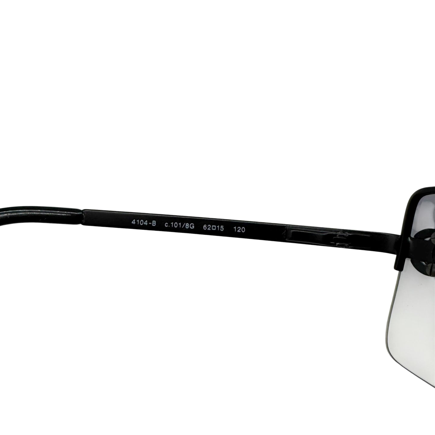 Chanel Rimless Rectangle Sunglasses Black Silver Crystal