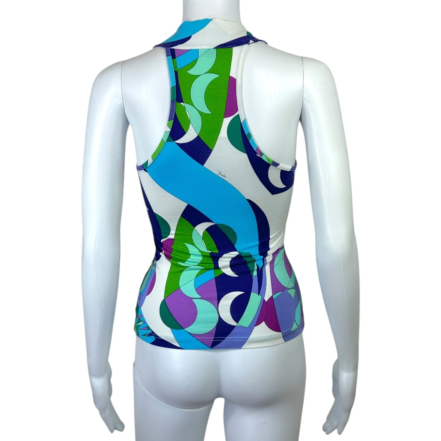 Emilio Pucci Blue & Purple Printed Racerback Tank
