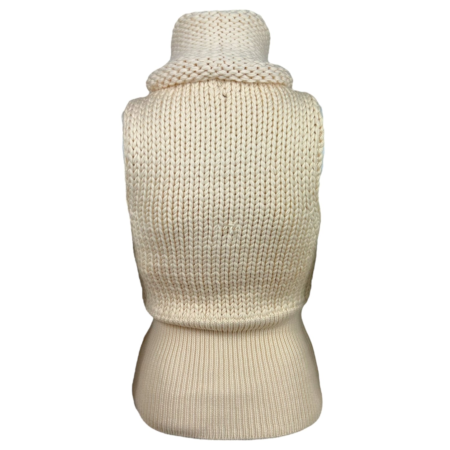 Gucci Ivory Knit Sleeveless Turtleneck Sweater